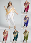 Wholesale Women's Arabic Dubai Glamorous Triangle Hem Sequin Muslim Islamic Tassels Translucent Cover Up Cloak - Liuhuamall