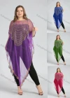 Wholesale Women's Arabic Dubai Glamorous Sequin Translucent Triangle Hem Muslim Islamic Cover Up Cloak - Liuhuamall