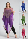 Wholesale Women's Arabic Dubai Glamorous Sequin Translucent Triangle Hem Muslim Islamic Cover Up Cloak - Liuhuamall