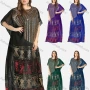 Wholesale Women's Glamorous Arabic Dubai Sequin Glitter Translucent Muslim Islamic Cover Up Maxi Dress preview