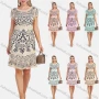 Wholesale Women' Elegant Short Sleeve Embroidered Mesh A-Line Short Dress preview