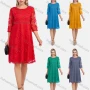 Wholesale Women's Elegant High Waist Sheer Lace Embroidery Sleeve Short Dress preview