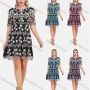 Wholesale Women's Elegant Scallop Edge Floral Embroidered Layered A-Line Mesh Sleeve Mini Dress preview