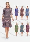 Wholesale Women's Elegant Beauty Lace Sequin Half Sleeve Mesh Embroidery Knee Length Dress - Liuhuamall