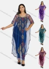 Wholesale Women's Muslim Islamic Glamorous Sequin Triangular Hem Arabic Dubai Sheer Mesh Cover Up Top - Liuhuamall