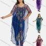 Wholesale Women's Muslim Islamic Glamorous Sequin Triangular Hem Arabic Dubai Sheer Mesh Cover Up Top preview