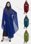 Wholesale Women's Modest Arabic Dubai Beaded Rhinestone Hooded Muslim Islamic Sheer Mesh Cover Up Kaftan Cloak - Liuhuamall