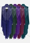Wholesale Women's Muslim Islamic Modest Embroidery Sequin Arabic Dubai Beaded Open Front Hooded Kaftan Cloak - Liuhuamall