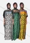 Wholesale Women's African Vintage Boat Neck Muslim Floral Leopard Splicing Print Maxi With Hijab - Liuhuamall