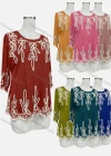 Wholesale Women's Elegant Floral Embroidery Round Neck Half Sleeve Blouse - Liuhuamall