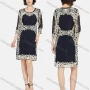 Wholesale Women's Crew Neck Causal 3/4 Sleeve Embroidery Lace Dress preview