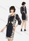 Wholesale Women's Elegant 3/4 Sleeve Embroidery Lace Short Dress - Liuhuamall