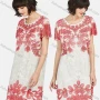 Wholesale Women's Elegant Short Sleeve Embroidered Lace Knee Length Dress preview