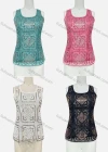 Wholesale Women's Scoop Neck Sheer Allover Sequin Tank Top - Liuhuamall