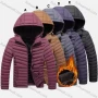 Wholesale Men's Casual Hooded Long Sleeve Zipper Pocket Thermal Puffer Jacket preview