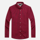 Men's Collared Long Sleeve Button Down Gingham Dress Shirts Dark Red Clothing Wholesale Market -LIUHUA