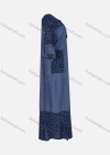 Wholesale Women's Casual Square Neck Pin Dot Patchwork Bell Sleeve Button Decor Denim Dress With Scarf - Liuhuamall