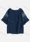 Wholesale Women's Casual Boat Neck Ruffle Sleeve Plain Blouse - Liuhuamall