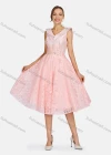 Wholesale Women's Elegant Embroidered Pearl Decor Rhinestone Evening Dress 8492# - Liuhuamall