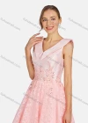 Wholesale Women's Elegant Embroidered Pearl Decor Rhinestone Evening Dress 8492# - Liuhuamall