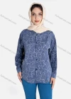 Wholesale Women's Floral Print Regular Fit Patch Pocket Button Down Casual Shirt Without Hijab - Liuhuamall