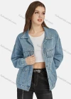 Wholesale Women's Casual Flap Pockets Button Down Lapel Denim Jacket G-F01# - Liuhuamall