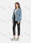 Wholesale Women's Casual Flap Pockets Button Down Lapel Denim Jacket G-F01# - Liuhuamall