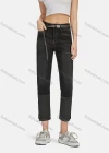 Wholesale Women's Casual Slant Pockets Wash Split Hem Slim Fit Cropped Jeans With Belt 1688-1# - Liuhuamall