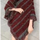Wholesale Women's Casual Scarf Hem Striped Knit Pullover Cape Red Clothing Wholesale Market Liuhua