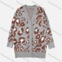 Wholesale Women's Open Front Long Sleeve Graphic Pattern Rib-Knit Cardigan preview
