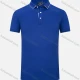Wholesale Unisex Casual Slim Fit Short Sleeve Striped Trim Button Front Polo Shirts Royal Blue Clothing Wholesale Market Liuhua
