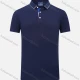 Wholesale Unisex Casual Slim Fit Short Sleeve Striped Trim Button Front Polo Shirts Navy Clothing Wholesale Market Liuhua