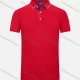 Wholesale Unisex Casual Slim Fit Short Sleeve Striped Trim Button Front Polo Shirts Red Clothing Wholesale Market Liuhua