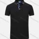 Wholesale Unisex Casual Slim Fit Short Sleeve Striped Trim Button Front Polo Shirts Black Clothing Wholesale Market Liuhua