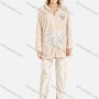 Wholesale Women's Abstract Smile Pearl Zipper Sequin Pockets Fuzzy Hooded Jacket & Pants 2 Piece Lounge Homewear Set preview
