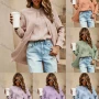 Wholesale Women's Casual Stand Collar Plain 2-in-1 Button Down Shirt Blouse preview