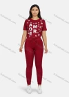 Wholesale Women's Sport Letter Print Short Sleeve T-Shirt & Jogger Sets - Liuhuamall