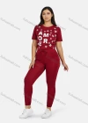 Wholesale Women's Sport Letter Print Short Sleeve T-Shirt & Jogger Sets - Liuhuamall