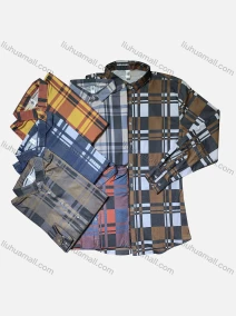 Wholesale Men's Long Sleeve Plaid Print Button Down Casual Shirts, LIUHUA CLOTHING WHOLESALE