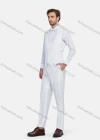 Wholesale Men's Formal Business Plaid Print Slim Fit Lapel Suit Jacket With Waistcoat 3 Piece Set - Liuhuamall