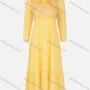 Wholesale Girls Casual Glitter Ruffle Trim Long Sleeve Ruffle Hem Maxi Dress preview