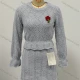 Wholesale Women's Casual 2 Piece Plain Knit Long Sleeve Top With Skirt Set 501# Clothing Wholesale Market Liuhua