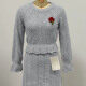 Women's Casual 2 Piece Plain Knit Long Sleeve Top With Skirt Set 501# Clothing Wholesale Market -LIUHUA