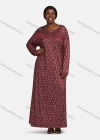 Wholesale Women's Vintage Crew Neck Long Sleeve Splicing Allover Floral Print Button Front Maxi Lounge Nightgown - Liuhuamall