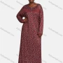 Wholesale Women's Vintage Crew Neck Long Sleeve Splicing Allover Floral Print Button Front Maxi Lounge Nightgown preview