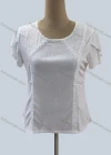 Wholesale Women's Casual Crew Neck Petal Sleeve Lace Blouse - Liuhuamall