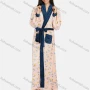 Wholesale Women's Soft Long Sleeve Open Front Cartoon Print Patch Pocket Maxi Lounge Nightgown With Tie Belt preview