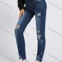 Wholesale Women's Casual Ripped Distressed Patch Pocket High Waist Skinny Jeans preview