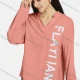 Wholesale Women's Notched Neck Buckle Strap Cuff Hot Stamping Letter High Low Hem Tunic 1# Clothing Wholesale Market Liuhua