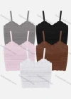 Wholesale Women's Casual Plain Sweatheart Collar Hollow Out Spaghetti Straps Cami Top - Liuhuamall